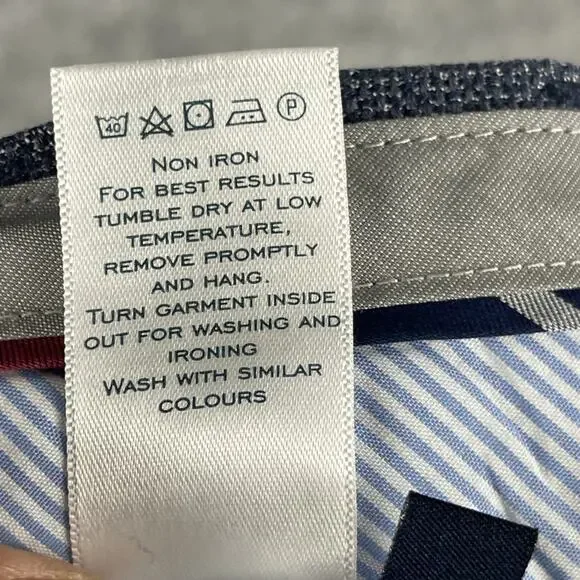 Charles Tyrwhitt Pants Mens 38x34 Blue Stretch Textured Trouser Slim Fit NEW - Picture 16 of 16